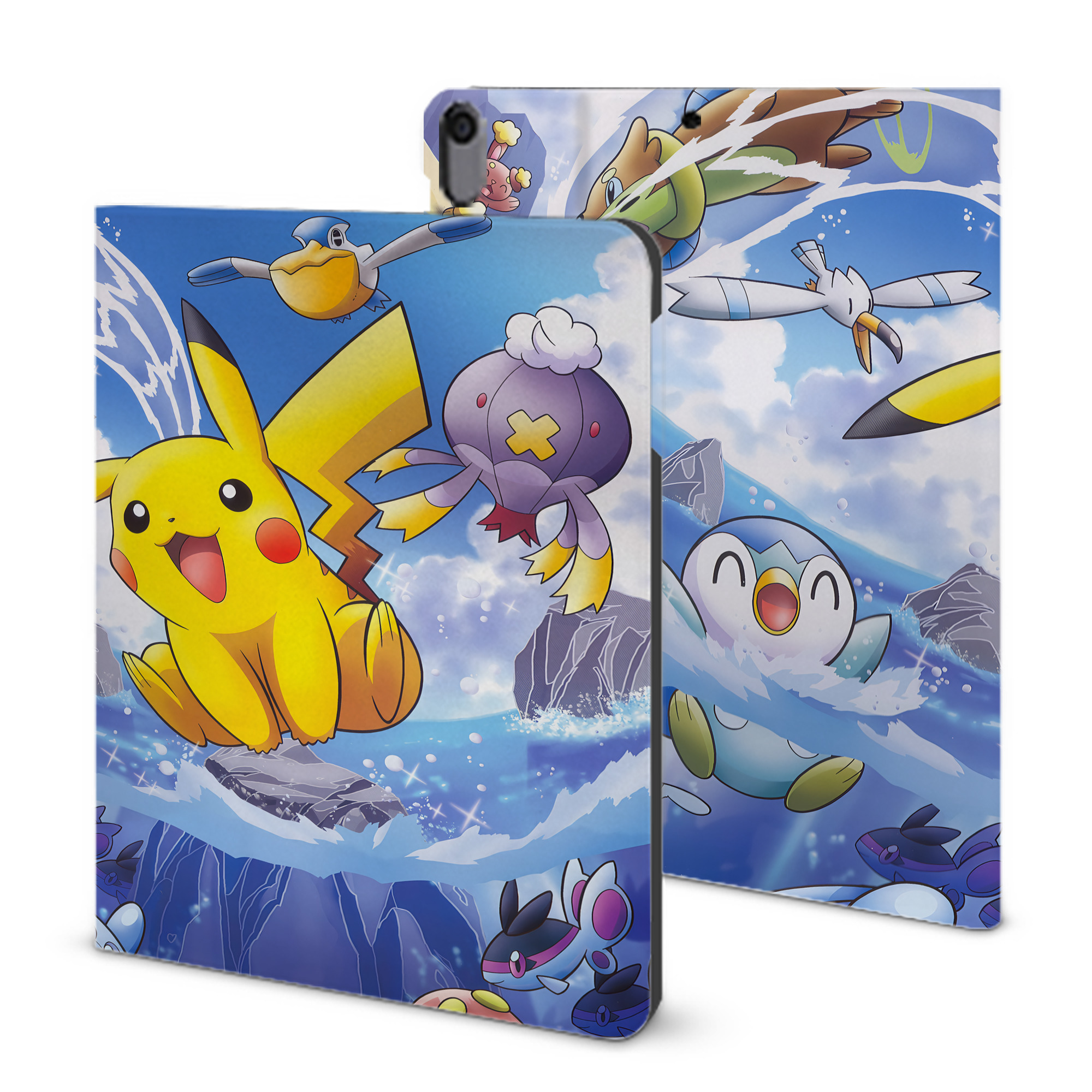 （画像用） ポケットモンスター Pokémon IPad ケース ブック型 PUレザー TPU 耐衝撃 軽量 薄型 ペン収納なし 全面保護 IPad 各モデル対応
